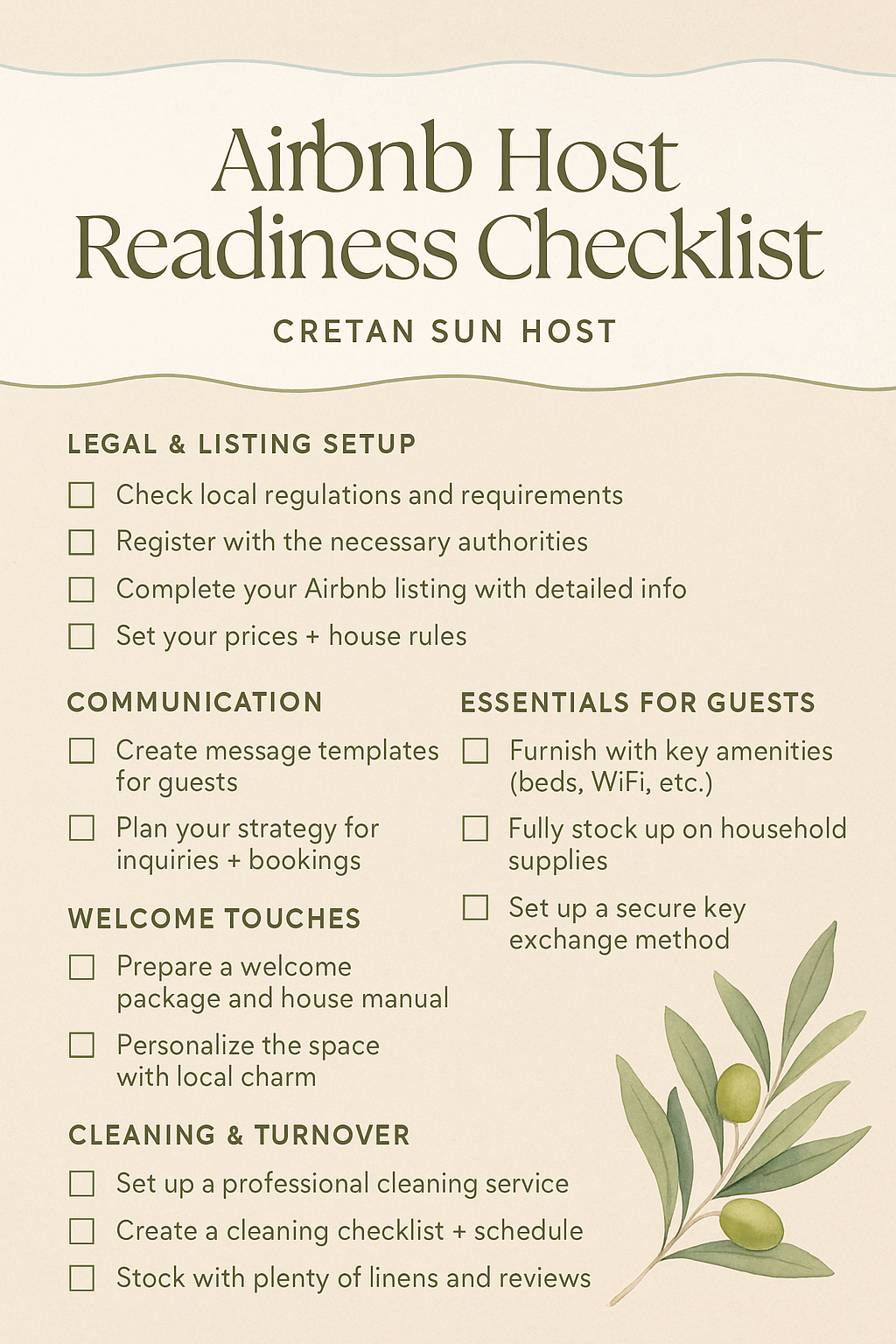 Airbnb Checklist