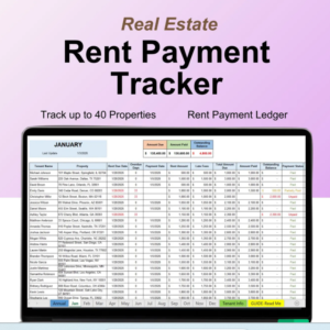 Rental Property Tracker, Rent Payment Ledger